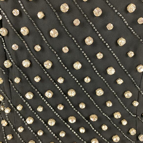 RETROFETE Size S Black Polyester Beaded Shift Dress - Picture 3 of 10